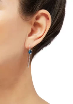 New ✨ 1.17 ct. t.w. Nano London Blue Topaz and Lab Created White Sapphire Earrings in Sterling Silver by Belk & Co. 🧨 -DealsBelk & Co. Store Belk 4952