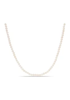 Buy ✨ 5-6MM Freshwater Cultured Pearl 24" Strand Necklace with Sterling Silver Clasp by Belk & Co. 🥰