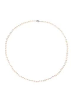 Buy ✨ 5-6MM Freshwater Cultured Pearl 24" Strand Necklace with Sterling Silver Clasp by Belk & Co. 🥰 -DealsBelk & Co. Store Belk 4984