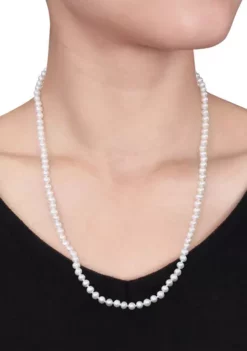 Buy ✨ 5-6MM Freshwater Cultured Pearl 24" Strand Necklace with Sterling Silver Clasp by Belk & Co. 🥰 -DealsBelk & Co. Store Belk 4985