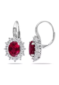 Flash Sale ✨ Created Ruby and White Sapphire Diamond Accent Earrings in Sterling Silver by Belk & Co. 😉