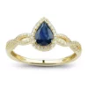 Coupon 🥰 1/6 ct. t.w. Diamond and Sapphire Ring in 10K Yellow Gold by Belk & Co. 🤩