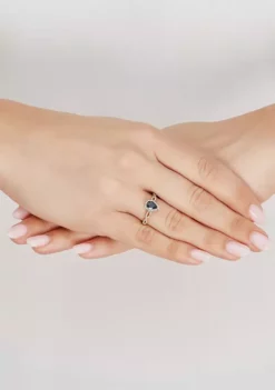 Coupon 🥰 1/6 ct. t.w. Diamond and Sapphire Ring in 10K Yellow Gold by Belk & Co. 🤩 -DealsBelk & Co. Store Belk 5022