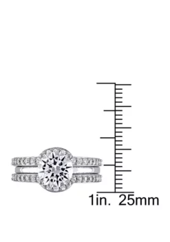 Best Sale 🌟 3.25 ct. t.w. Lab Created White Sapphire 3 Piece Bridal Ring Set in 10K White Gold by Belk & Co. 👍 -DealsBelk & Co. Store Belk 5031