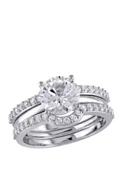 Best Sale 🌟 3.25 ct. t.w. Lab Created White Sapphire 3 Piece Bridal Ring Set in 10K White Gold by Belk & Co. 👍 -DealsBelk & Co. Store Belk 5033
