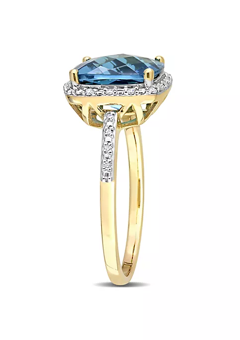 Coupon ❤️ 5.25 ct. t.g.w. London Blue Topaz and 1/10 ct. t.w. Diamond Cocktail Ring in 14K Yellow Gold by Belk & Co. 🥰 3 Coupon ❤️ 5.25 ct. t.g.w. London Blue Topaz and 1/10 ct. t.w. Diamond Cocktail Ring in 14K Yellow Gold by Belk & Co. 🥰 - Image 3