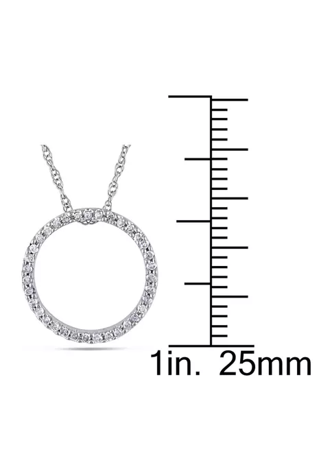 Brand new 😀 1/8 ct. t.w. Diamond Circle Pendant with Chain in 10k White Gold by Belk & Co. 👏 2 Brand new 😀 1/8 ct. t.w. Diamond Circle Pendant with Chain in 10k White Gold by Belk & Co. 👏 - Image 2
