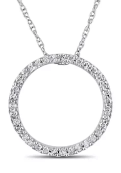 Brand new 😀 1/8 ct. t.w. Diamond Circle Pendant with Chain in 10k White Gold by Belk & Co. 👏 7 Brand new 😀 1/8 ct. t.w. Diamond Circle Pendant with Chain in 10k White Gold by Belk & Co. 👏 -DealsBelk & Co. Store Belk 5047