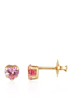 Deals 🔔 Cubic Zirconia Baby Stud Earrings in 14K Yellow Gold by Belk & Co. 🔥