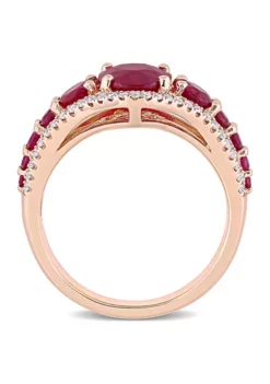 Brand new 🛒 3.4 ct. t.w. Ruby and 1/3 ct. t.w. Diamond Graduated Ring in 14k Rose Gold by Belk & Co. 😍 -DealsBelk & Co. Store Belk 5070