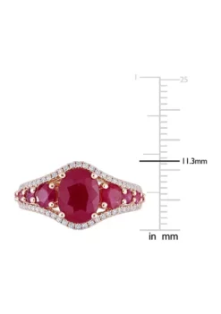 Brand new 🛒 3.4 ct. t.w. Ruby and 1/3 ct. t.w. Diamond Graduated Ring in 14k Rose Gold by Belk & Co. 😍 -DealsBelk & Co. Store Belk 5071