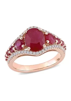 Brand new 🛒 3.4 ct. t.w. Ruby and 1/3 ct. t.w. Diamond Graduated Ring in 14k Rose Gold by Belk & Co. 😍 -DealsBelk & Co. Store Belk 5073
