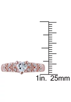 Hot Sale 🧨 1/3 ct. t.g.w. Aquamarine and 1/10 ct. t.w. Diamond Heart Ring in Rose Plated Sterling Silver by Belk & Co. 😍 -DealsBelk & Co. Store Belk 5080