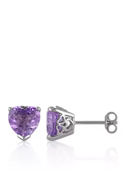 Deals 🔔 Amethyst Heart Earrings in Sterling Silver by Belk & Co. 👍 -DealsBelk & Co. Store Belk 5084