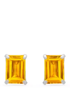 Promo ⌛ 14k White Gold Solitaire Emerald-Cut Birthstone Stud Earrings by Belk & Co. 🎁 -DealsBelk & Co. Store Belk 5118