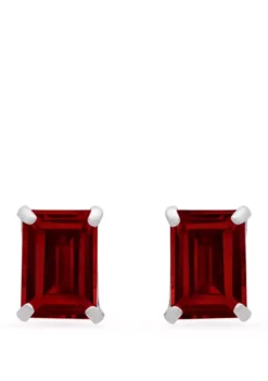 Promo ⌛ 14k White Gold Solitaire Emerald-Cut Birthstone Stud Earrings by Belk & Co. 🎁 -DealsBelk & Co. Store Belk 5119