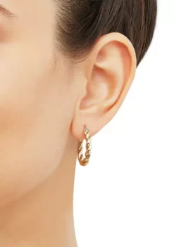 Top 10 😉 Braid Round Hoop Earrings in 10K Yellow Gold by Belk & Co. 🥰 -DealsBelk & Co. Store Belk 5122
