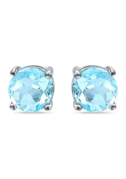 Cheapest ✔️ 1.5 ct. t.w. Blue Topaz Stud Earrings, Sterling Silver by Belk & Co. 🛒 -DealsBelk & Co. Store Belk 513
