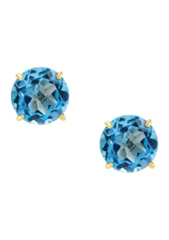 Top 10 👏 2 ct. t.w. Swiss Blue Topaz Earrings in 10K Yellow Gold by Belk & Co. 🛒
