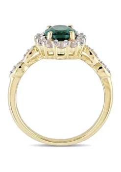 Cheap ๐งจ Oval Created Emerald, White Topaz and Diamond Accent Vintage Ring in 14K Yellow Gold by Belk & Co. ๐งจ 8 Cheap ๐งจ Oval Created Emerald, White Topaz and Diamond Accent Vintage Ring in 14K Yellow Gold by Belk & Co. ๐งจ -DealsBelk & Co. Store Belk 5141