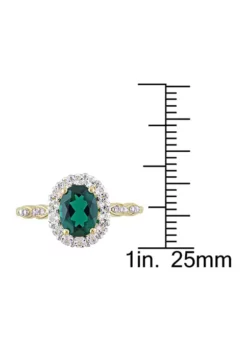Cheap ๐งจ Oval Created Emerald, White Topaz and Diamond Accent Vintage Ring in 14K Yellow Gold by Belk & Co. ๐งจ 9 Cheap ๐งจ Oval Created Emerald, White Topaz and Diamond Accent Vintage Ring in 14K Yellow Gold by Belk & Co. ๐งจ -DealsBelk & Co. Store Belk 5142