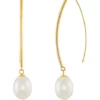 Best deal 👏 Freshwater Pearl Hook Earrings in 10k Yellow Gold by Belk & Co. ✔️