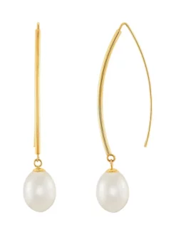 Best deal 👏 Freshwater Pearl Hook Earrings in 10k Yellow Gold by Belk & Co. ✔️