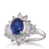 Best Sale 🛒 Created Sapphire and Created White Sapphire Ring in Sterling Silver by Belk & Co. ⌛