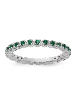 New ๐ Lab Created 1/3 ct. t.w. Created Emerald Stackable Expressions Ring in Sterling Silver by Belk & Co. ๐