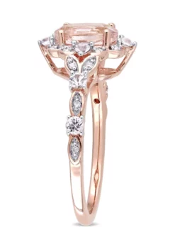 Budget 🔥 Morganite, White Sapphire and Diamond Accent Vintage Ring in 10k Rose Gold by Belk & Co. 🔔 -DealsBelk & Co. Store Belk 518