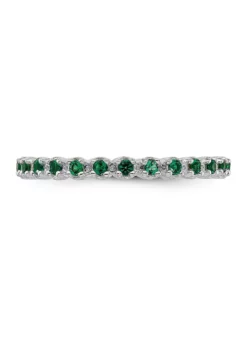 New 🌟 Lab Created 1/3 ct. t.w. Created Emerald Stackable Expressions Ring in Sterling Silver by Belk & Co. 😀 -DealsBelk & Co. Store Belk 5180