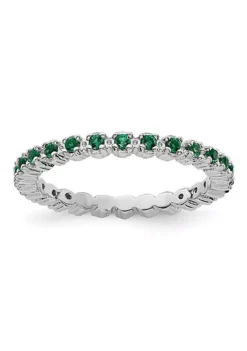 New 🌟 Lab Created 1/3 ct. t.w. Created Emerald Stackable Expressions Ring in Sterling Silver by Belk & Co. 😀 -DealsBelk & Co. Store Belk 5181