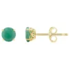 Hot Sale 👍 14K Yellow Gold 5mm Round Emerald Stud Earrings by Belk & Co. 🎉