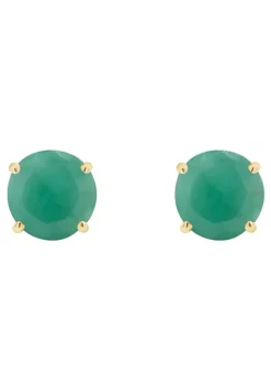 Hot Sale 👍 14K Yellow Gold 5mm Round Emerald Stud Earrings by Belk & Co. 🎉 -DealsBelk & Co. Store Belk 5187