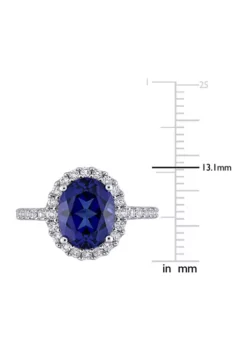 New 🔔 4.75 ct. t.w. Created Blue and White Sapphire Halo Engagement Ring in 10K White Gold by Belk & Co. 🔔 -DealsBelk & Co. Store Belk 5203