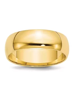 New ๐ Men's 14K Yellow Gold 6 Millimeter Lightweight Half Round Band by Belk & Co. ๐ฏ