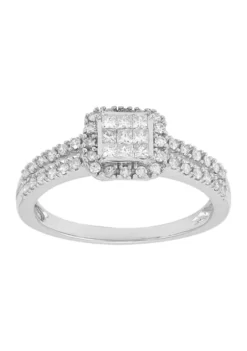 Cheap ✔️ 1/2 ct. t.w. Diamond Engagement Ring in 10K White Gold by Belk & Co. 🧨