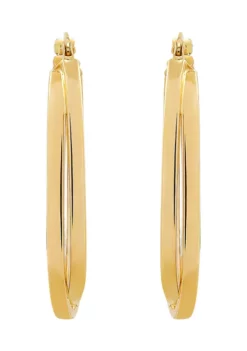 New ✨ Double Oblong Tube Hoop Earrings in 10K Yellow Gold by Belk & Co. 🔥