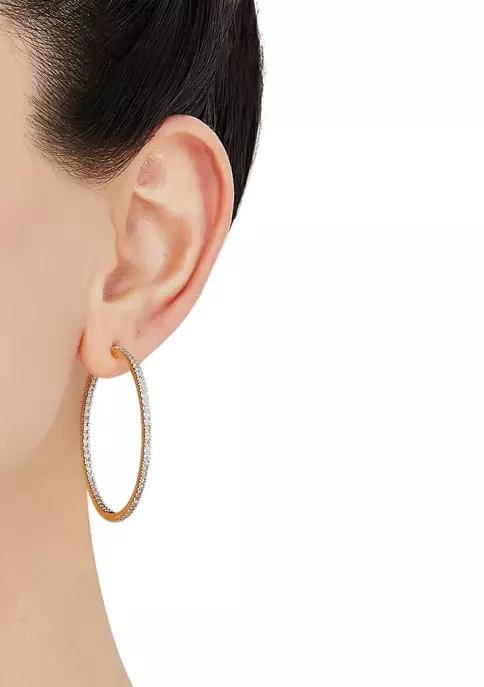 Best Pirce ๐คฉ 1 ct. t.w. Diamond Hoop Earrings in Sterling Silver with Gold Plating by Belk & Co. ๐ฅ 4 Best Pirce ๐คฉ 1 ct. t.w. Diamond Hoop Earrings in Sterling Silver with Gold Plating by Belk & Co. ๐ฅ - Image 4