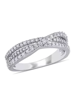 Wholesale 😀 1/2 ct. t.w. Diamond Crossover Ring In Sterling Silver by Belk & Co. 👍