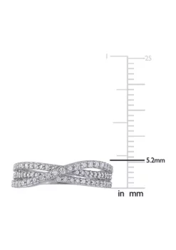 Wholesale 😀 1/2 ct. t.w. Diamond Crossover Ring In Sterling Silver by Belk & Co. 👍 -DealsBelk & Co. Store Belk 5244