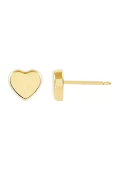 New ✨ Heart Plain Stud Earrings in 10K Yellow Gold by Belk & Co. 🌟 -DealsBelk & Co. Store Belk 5252