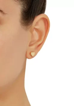 New ✨ Heart Plain Stud Earrings in 10K Yellow Gold by Belk & Co. 🌟 -DealsBelk & Co. Store Belk 5253