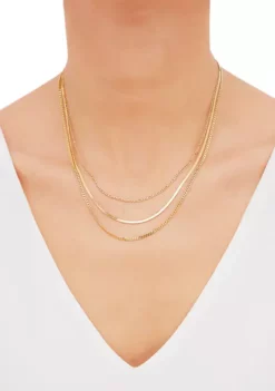 Deals 🌟 3 Layered Necklace in Sterling Silver by Belk & Co. ✨ -DealsBelk & Co. Store Belk 5257