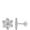 Wholesale ⌛ 1/10 ct. t.w. Diamond Accent Snowflake Stud Earrings in Sterling Silver by Belk & Co. 🎉