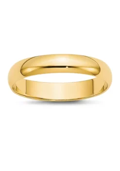 Buy ๐ฅฐ Women's 14K Yellow Gold 4 Millimeter Lightweight Half Round Band by Belk & Co. ๐