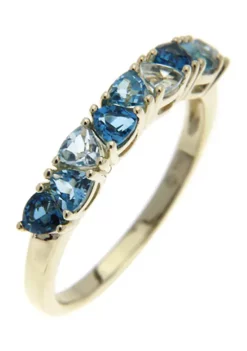 Flash Sale 🥰 Sky/Swiss/London Blue Topaz Ring in 10K Yellow Gold by Belk & Co. ✔️