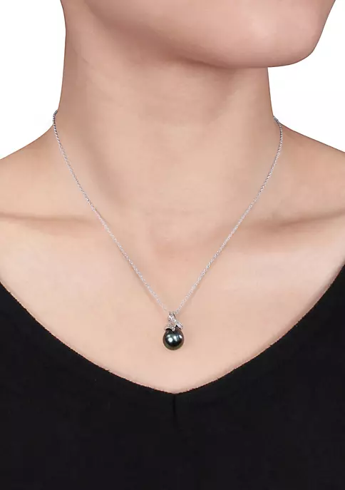 Cheapest ๐ Sterling Silver Black Tahitian Pearl and Diamond Pendant by Belk & Co. โญ 2 Cheapest ๐ Sterling Silver Black Tahitian Pearl and Diamond Pendant by Belk & Co. โญ - Image 2