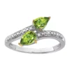 Outlet 👏 7/8 ct. t.w. Peridot and 1/10 ct. t.w. Diamond Ring in Sterling Silver and 14K True Two Tone Gold by Belk & Co. 👍