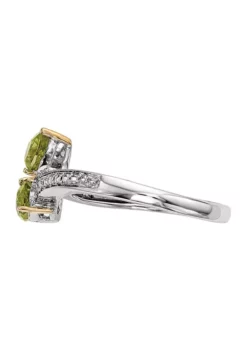 Outlet 👏 7/8 ct. t.w. Peridot and 1/10 ct. t.w. Diamond Ring in Sterling Silver and 14K True Two Tone Gold by Belk & Co. 👍 -DealsBelk & Co. Store Belk 5281